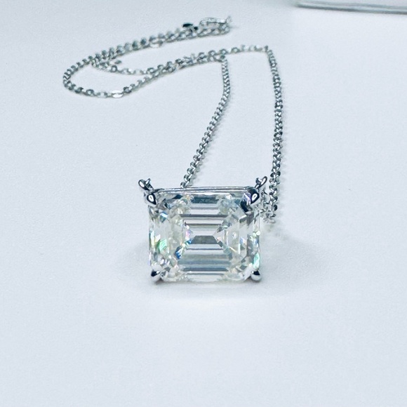 Moissanite Jewelry - MOISSANITE Emerald Cut 5 Carat Necklace GORGEOUS!